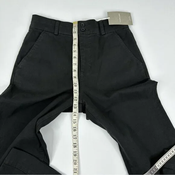 Everlane Women’s NWT Black Organic Cotton Straight-Leg Designer Pant‎ 6/W29/L26